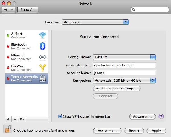 Setup VPN in Mac OS X - 11